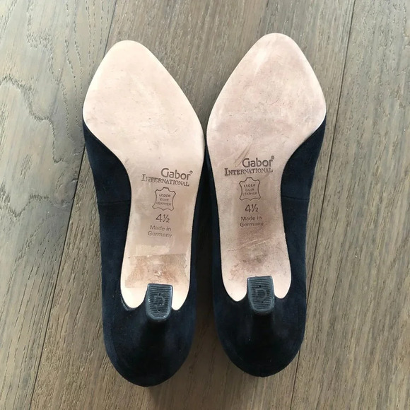Gabor International Leather Blue Suede Shoes w 2.5" Heels Sz 6.5 US NWOT - Picture 9 of 13